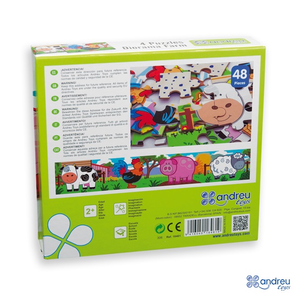 4 puzzles animais da quinta